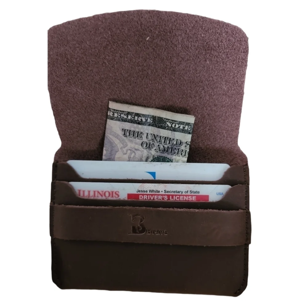 Brave Men's Italian Leather Slim Minimalist Wallet - New in BOX